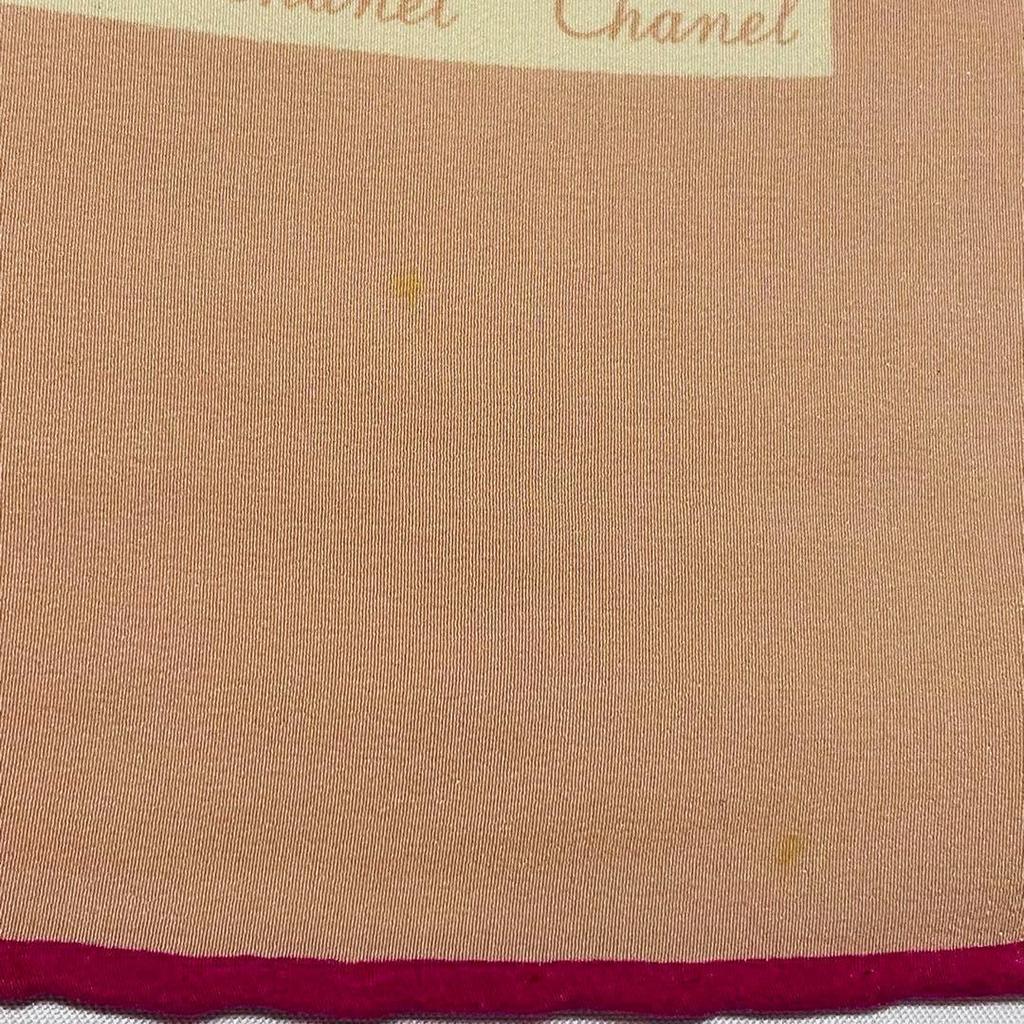 Used CHANEL Large Scarf Logo Bijou Smoky Pink