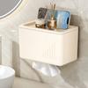 Light Luxury Toilet Paper Roll Storage Plastic Wall Mounted Storage Box Toilet Tissue Box  Home