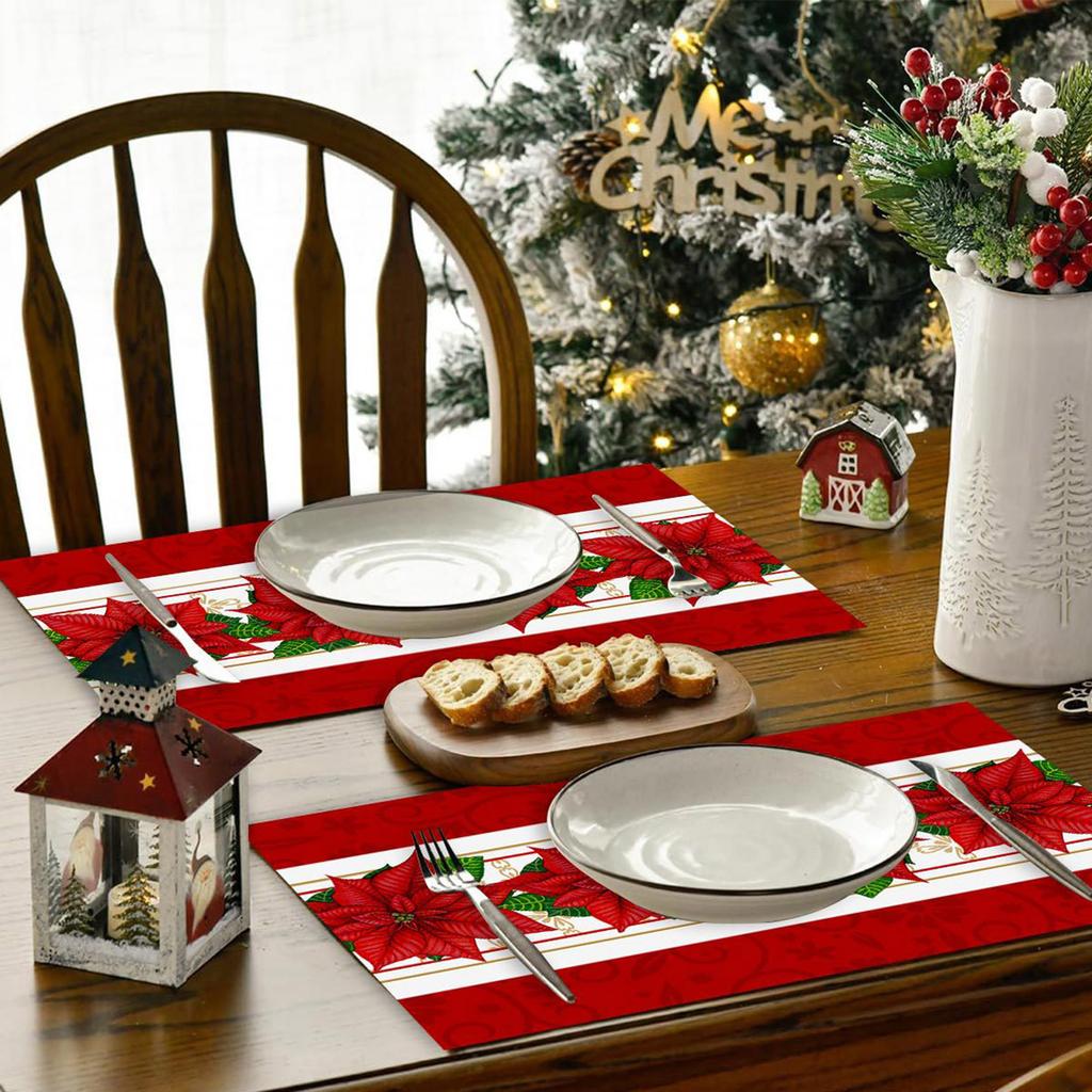 Christmas Placemats Cartoon Party Insulation Dining Table Christmas Atmosphere Placemats
