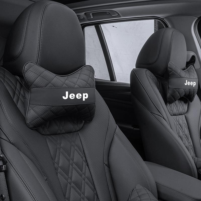1Pcs Car Seat Neck Pillow Headrest Auto Accessories For Jeep Grand Cherokee Wrangler JK Gladiator Compass Renegade Patriot Liber AKZ1