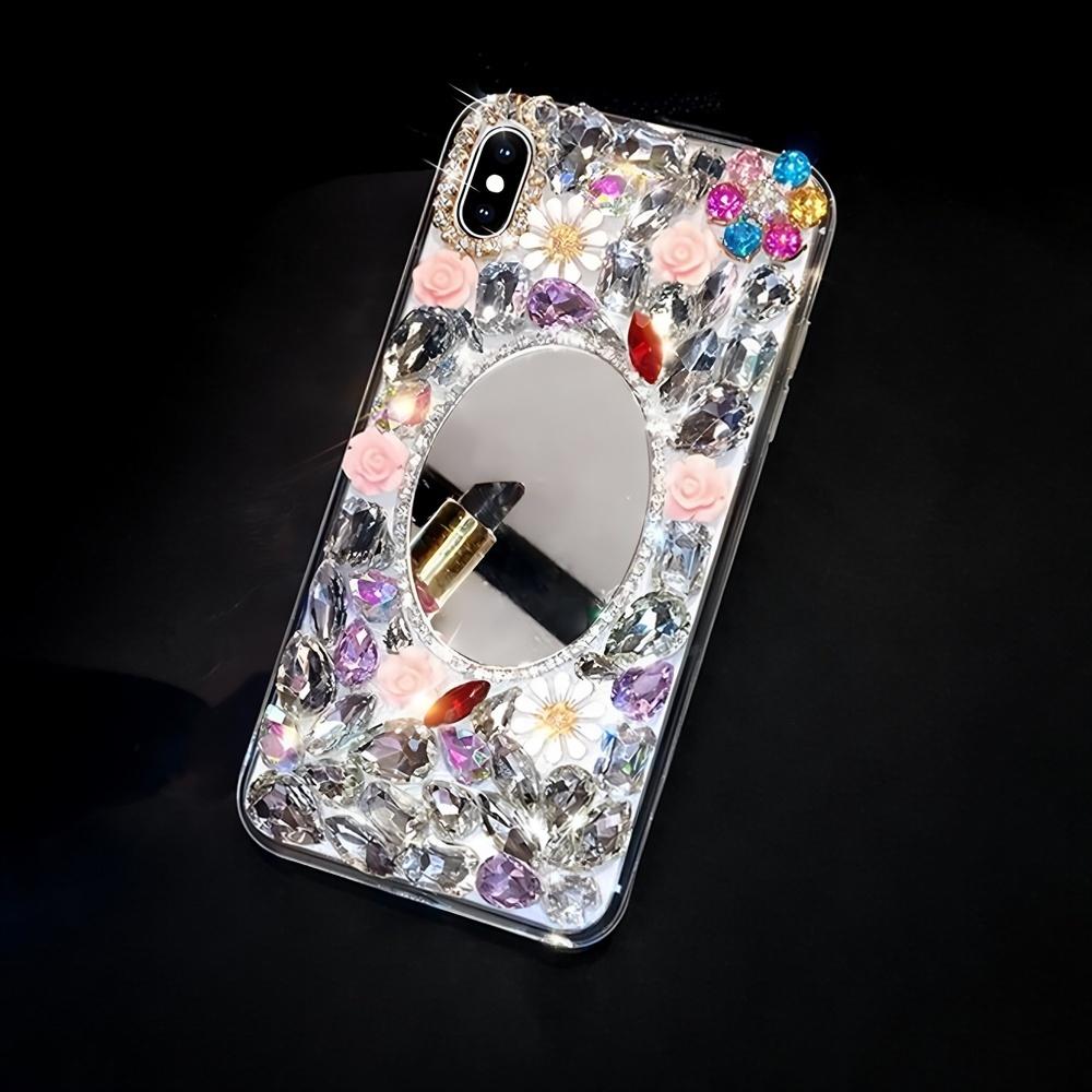 Чехол со стразами и блестками для Realme C75 C75X C73 C71 C61 C55 C51 C53 C35 C31 C30 C33 C25 C21Y C25Y C21 Искрящийся Хрустальный Цветочный Чехол с Украшениями