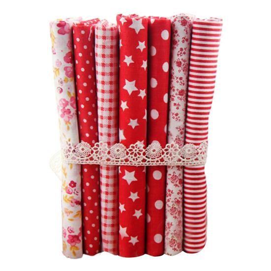 7 шт. 25x25 см хлопковая ткань цветок в горошек комплект DIY лоскутное одеяло ткань