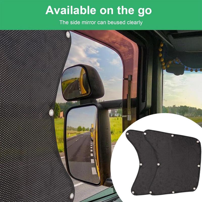 Semi Truck Sunshade 2pcs Window Shades Sun Blocker Screen Truck Accessories Side Automotive Window Sunscreen