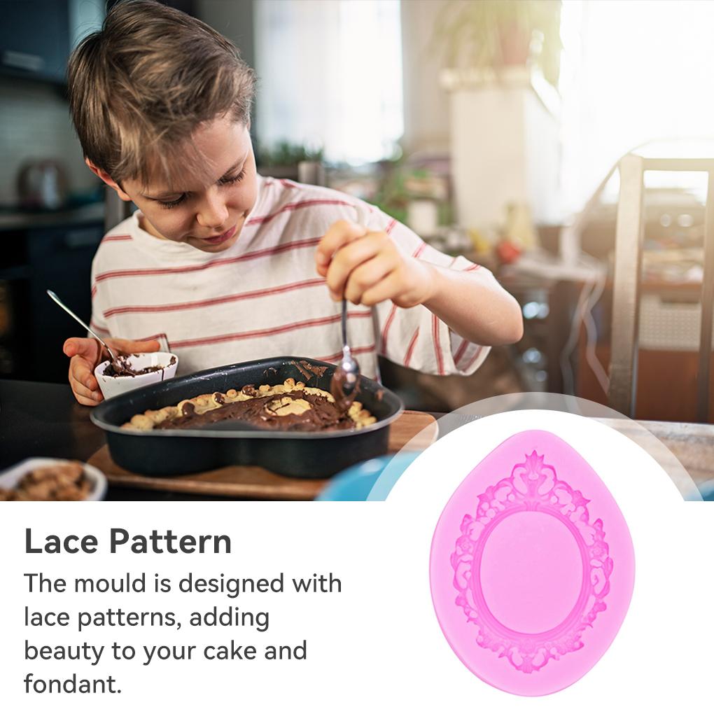 Форма для рамки с кружевным узором Инструменты для украшения из помадки Зеркальная форма для шоколада в европейском стиле Глиняная эпоксидная форма