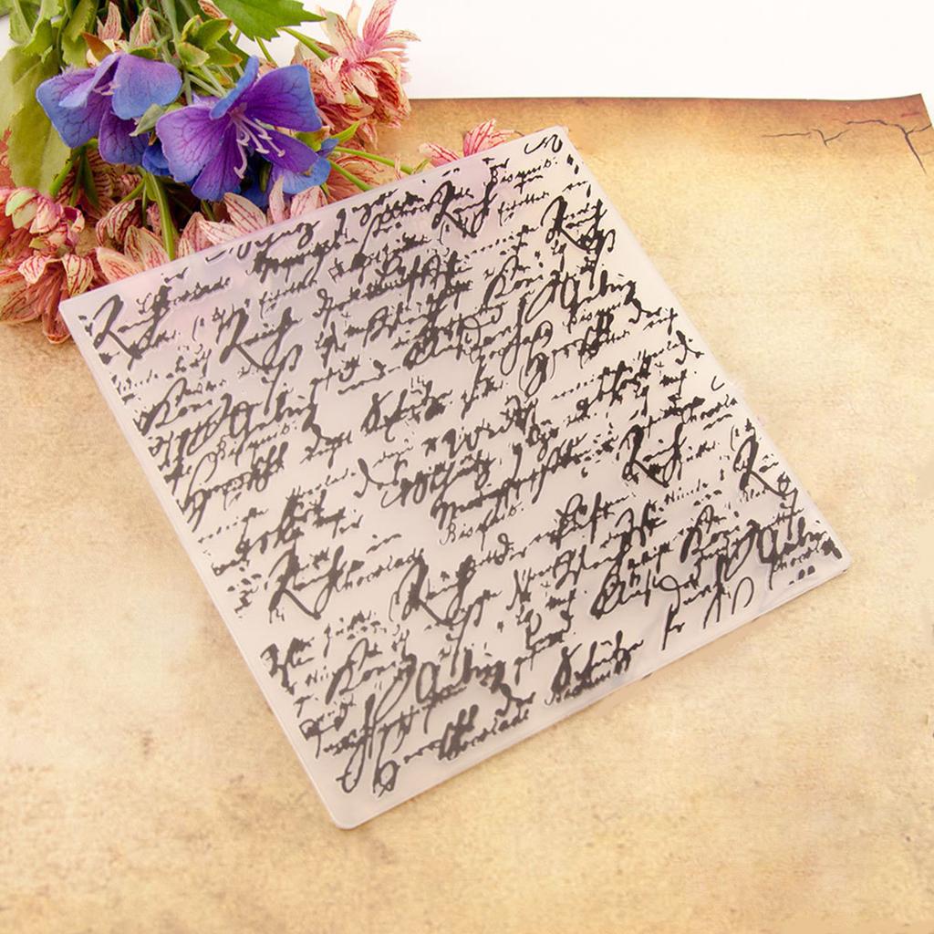 DIY Plastic Embossing Folder 3D Bumpy Embossing Script Die Stencil Scrapbooking Paper Cards Decorations Template Mould