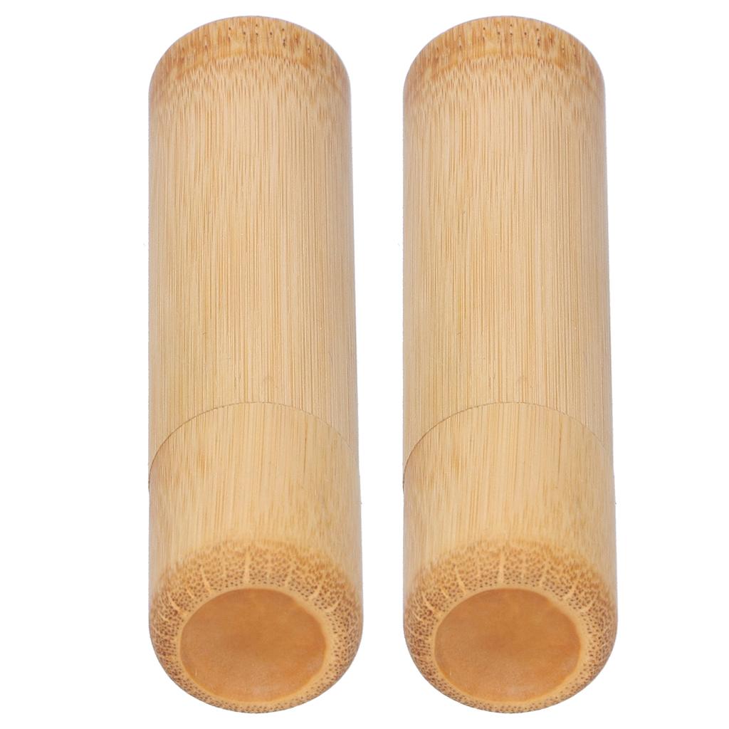 2 шт. Экологичная бамбуковая трубка, портативный цилиндр для хранения чая, мини-круглая банка для хранения специй