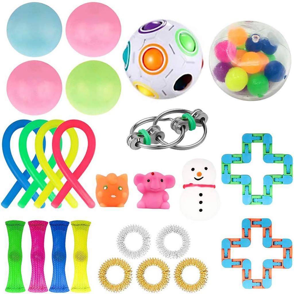 Набор сенсорных игрушек для снятия стресса, сенсорные игрушки с нажимным пузырем для детей и взрослых