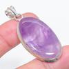 Natural Sage Amethyst Gemstone 925 Sterling Silver Jewelry Pendant 2.09" R3z75