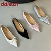 Fashion New 2025 Fashion Pointed Toe Women Flats With Shoes Soft Butterfly-Knot Female Slip On Footwear Shallow Ladies Flats Shoes