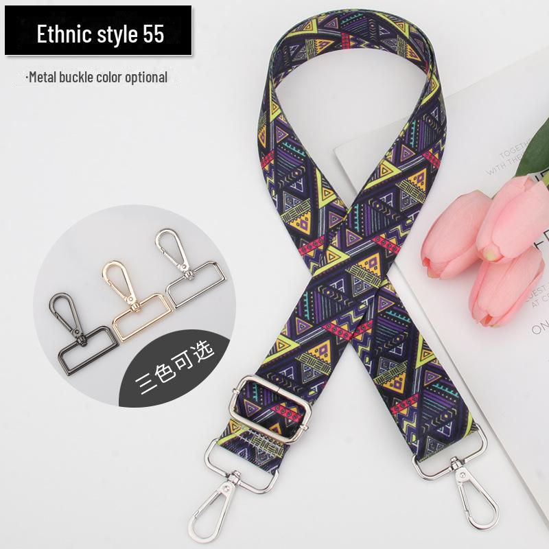 Регулируемый плечевой ремень с этническим принтом для женской сумки - многоцветный аксессуар