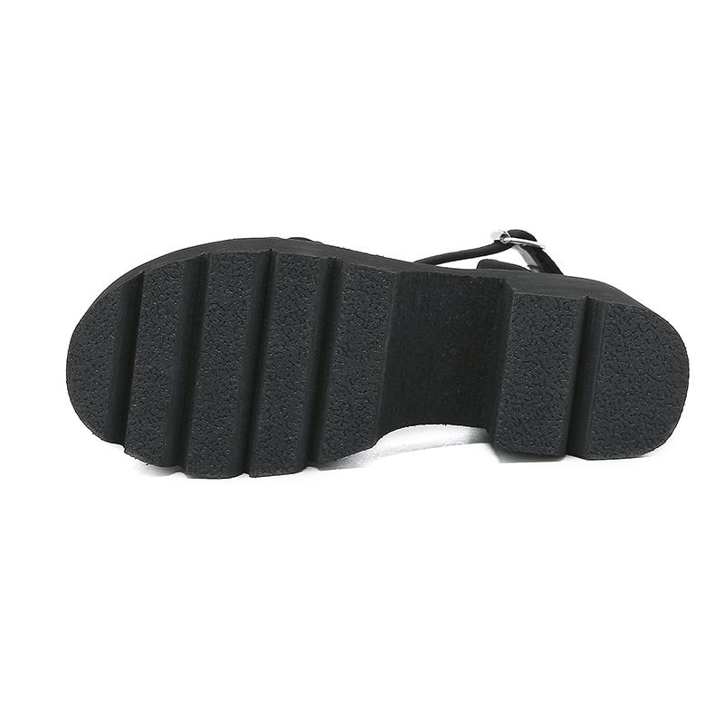 Gdgydh Женские сандалии на высокой платформе из искусственной замши, обувь с открытой спиной на массивном каблуке с открытым носком, пряжкой на щиколотке и ремешком, вечерние туфли