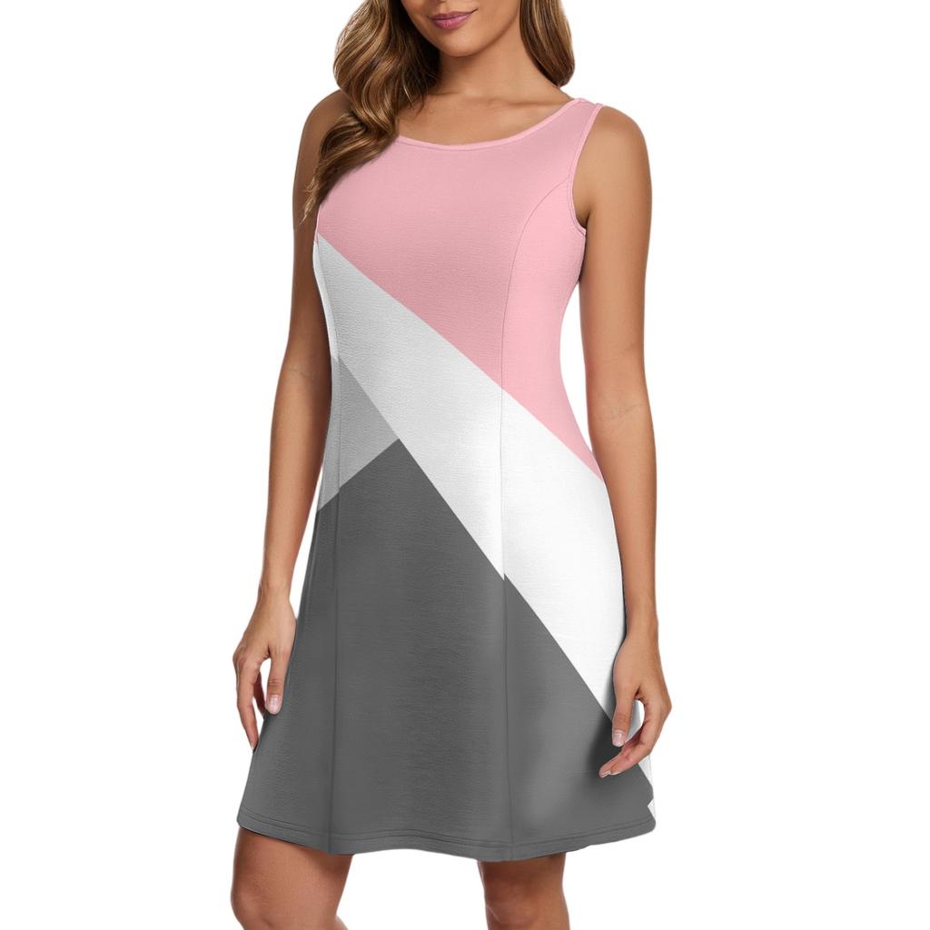 Женское повседневное модное платье-жилет с геометрическим принтом