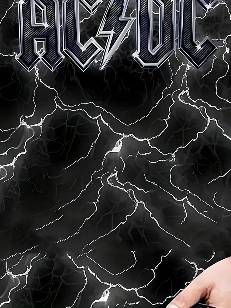 Мужская футболка с принтом молнии AC/DC, 3D-графика, короткий рукав, повседневная футболка, летняя уличная мода, круглый вырез