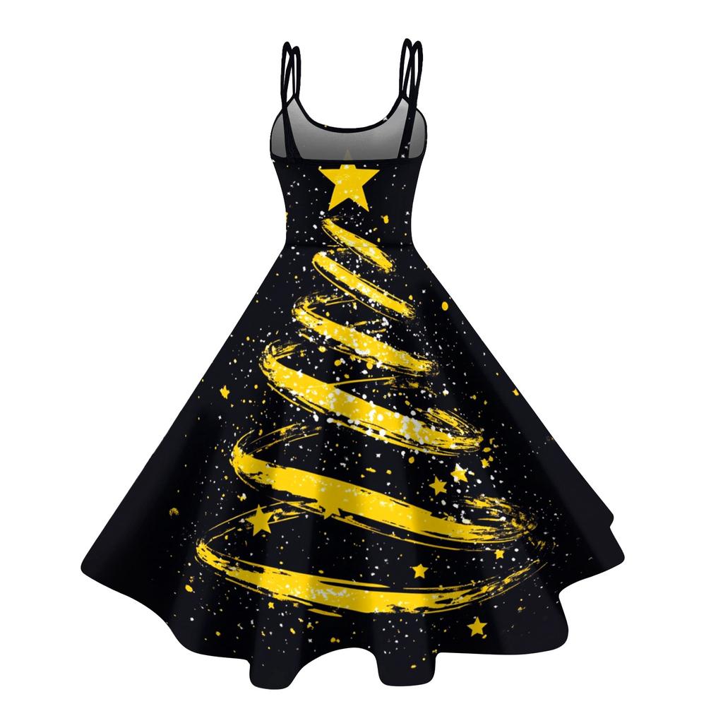 Женское рождественское платье со снежинками и сексуальным облегающим принтом с открытыми плечами в стиле панк-ретро