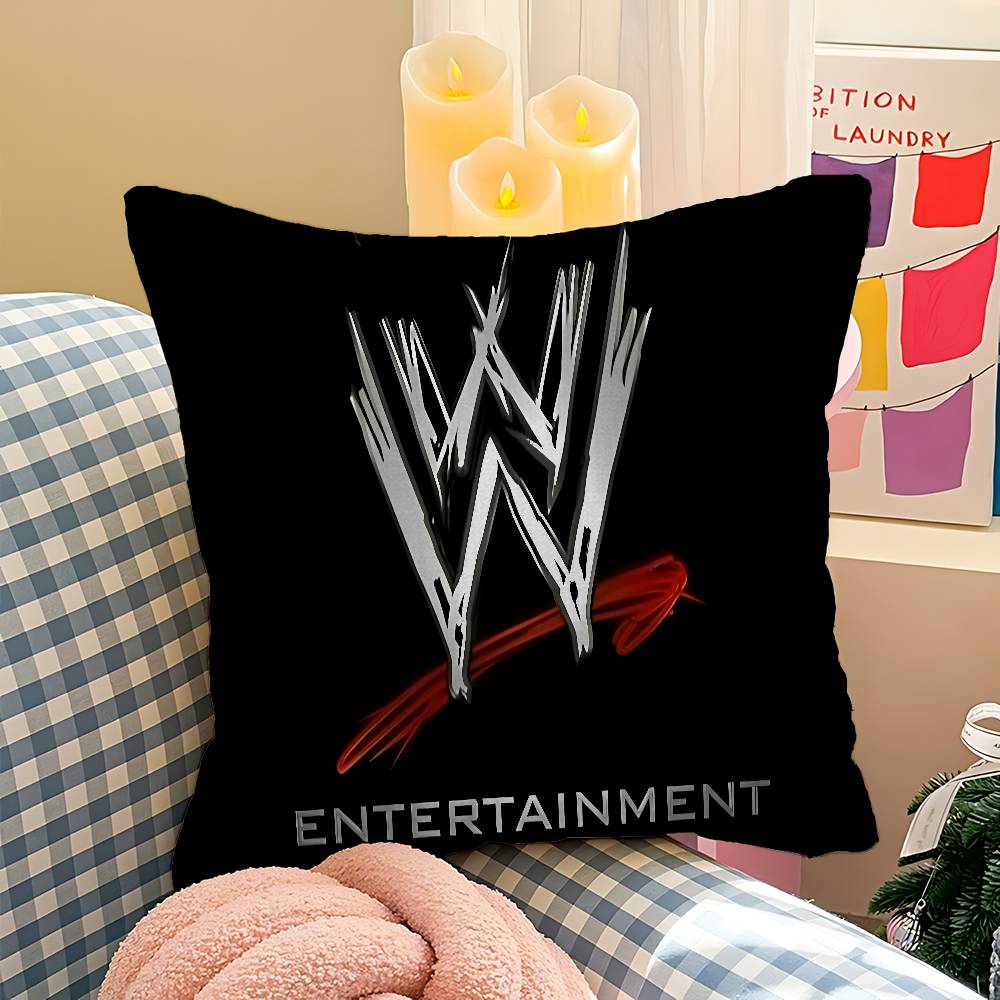 W-W-W-ES W-WrestlingS StarS Pillow Covers Cartoon Sofa Decorative Home Double-sided Printing Short Plush Cute Cushion Cover