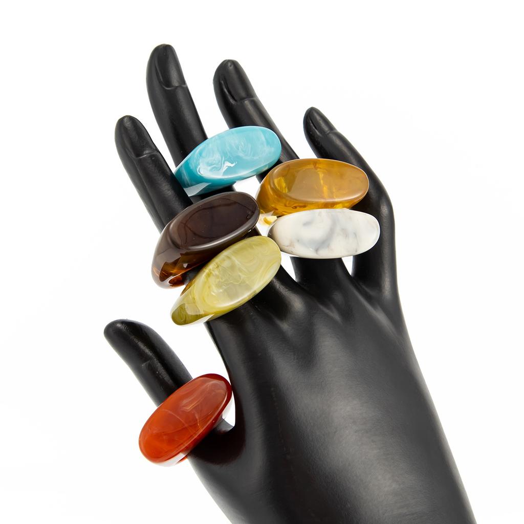 Модное градиентное кольцо из смолы с квадратной и треугольной огранкой, дизайнерское кольцо-лента в форме женской сумочки, повседневные минималистичные украшения в стиле INS