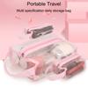 3 шт. косметички большой вместимости с ручкой, застежкой-молнией, прозрачный дизайн, легкий доступ, портативные дорожные косметички