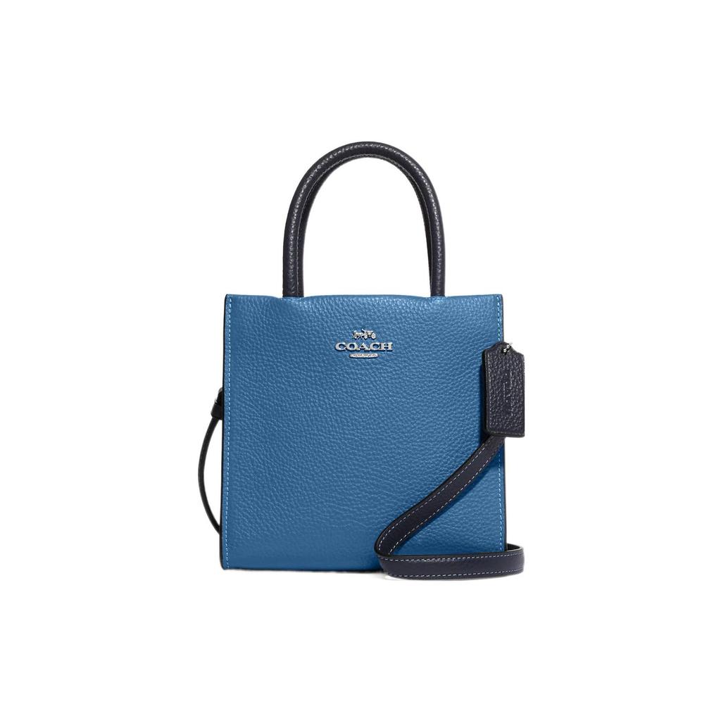 New COACH Cally High-Quality Pebbled Leather Handbag Shoulder Bag Crossbody Bag Mini Women's Blue CE598-SVOCC