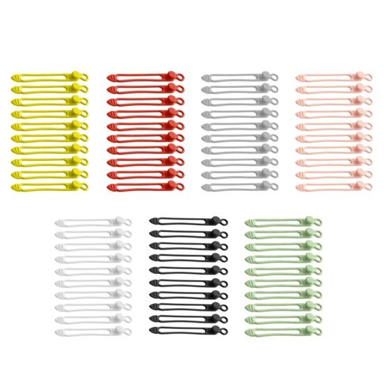 10Pcs Silicone Cable Tie Earphone Phone Charger Computer Power Cord Bundling Strap Reusable Elastic Wire Management Organizer Wrap