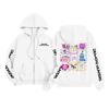 Детская модная женская легкая толстовка с длинными рукавами, застежкой-молнией, принтом и карманами.