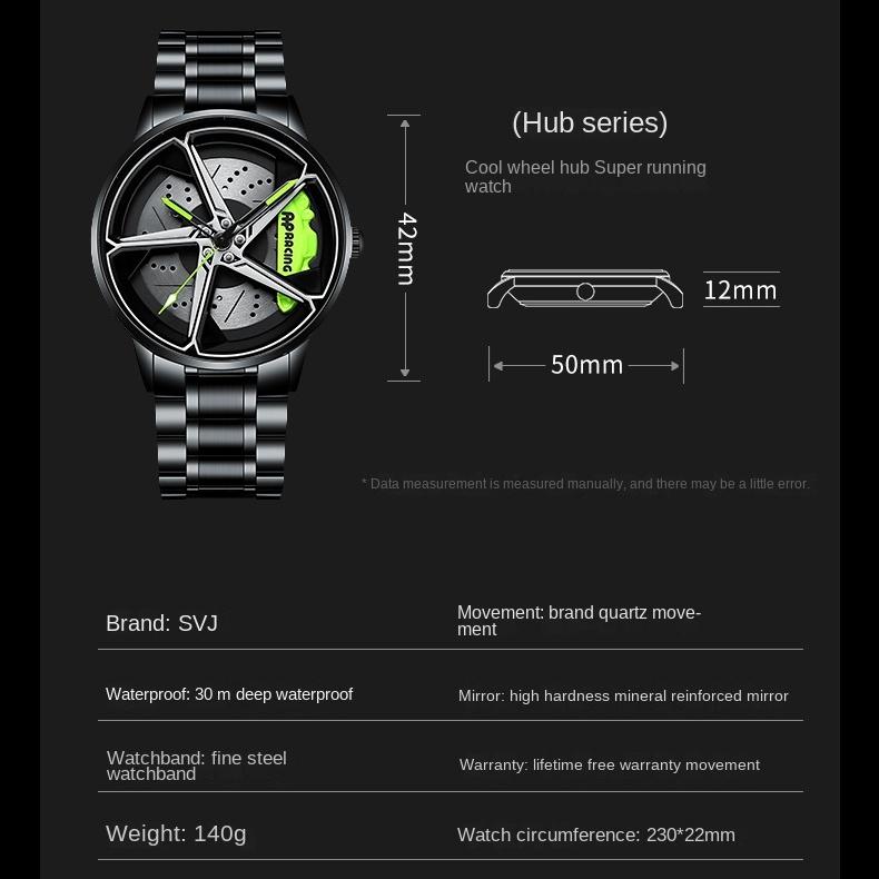 Мужские часы SVJ Высококачественные аутентичные часы со ступицей колес Трехмерные выдолбленные суппорты 488 Кованые модифицированные столы