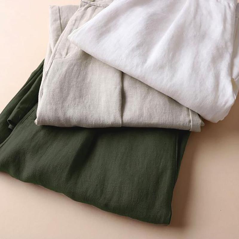 Широкие брюки женские летние брюки свободные льняные брюки повседневные