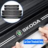 2025 Новые наклейки-защитные накладки на пороги дверей автомобиля из углеродного волокна для Skoda Fabia Superb Yeti Octavia Enyaq Rapid Kodiaq Kamiq Karoq Deriva