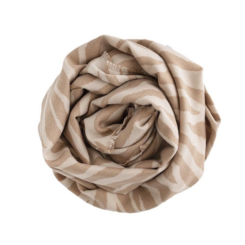 2024 Новый европейский и американский осенне-зимний толстый шарф из искусственного кашемира с рисунком зебры для защиты от холода и тепла, полосатая шаль