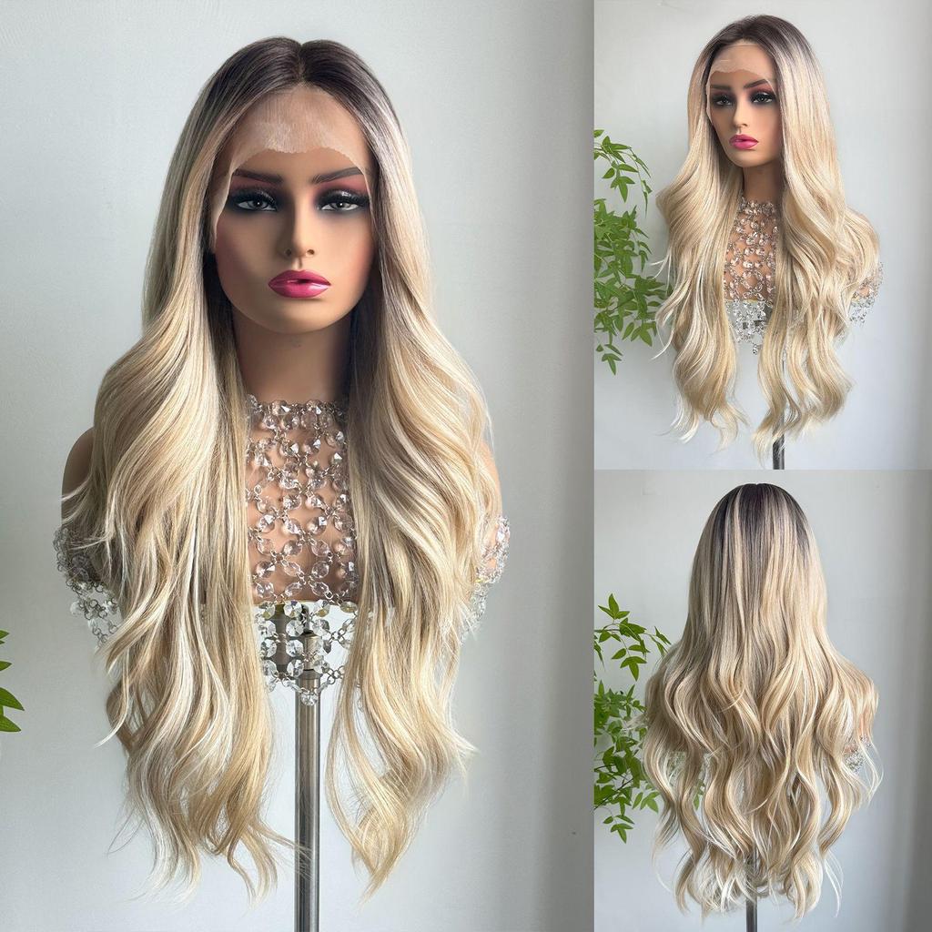 ALAN EATON 13x6 кружевные передние парики синтетические длинные волнистые коричневые парики парик для вечеринки для белых женщин синтетический термостойкий