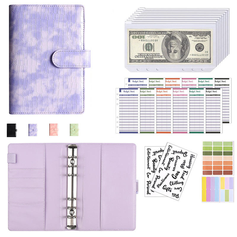 Папка-регистратор с рисунком крокодила, формат А6, с конвертами для денег, небольшой планировщик бюджета для организации сбережений