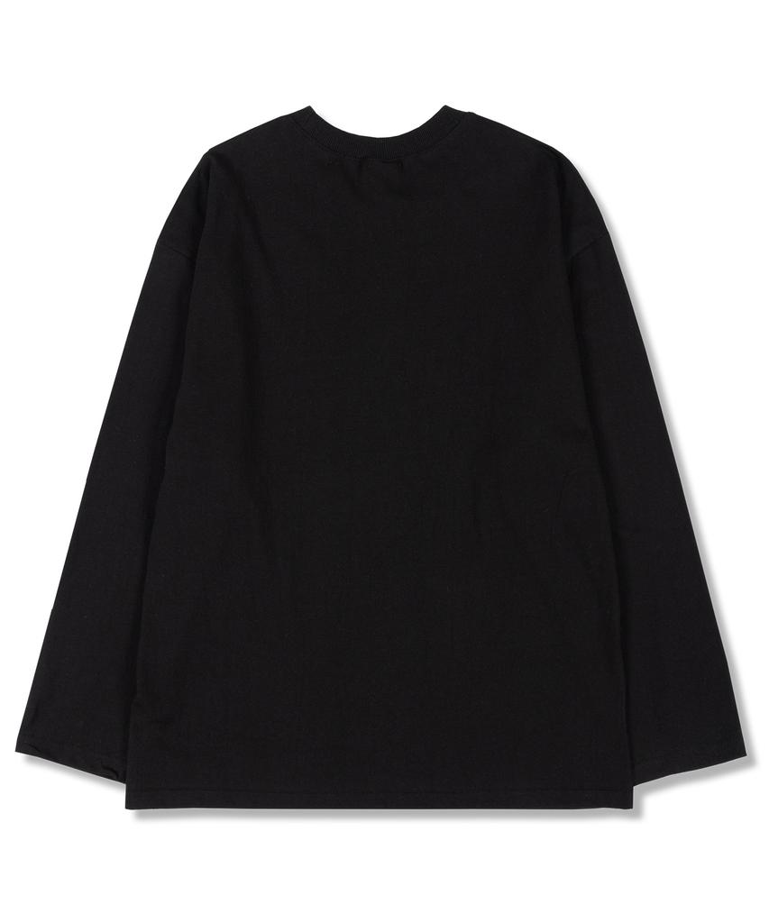 MIDNIGHT12AM Workman Oversized Long Sleeve T-Shirt Black (Ribbed Cuffs Selectable)