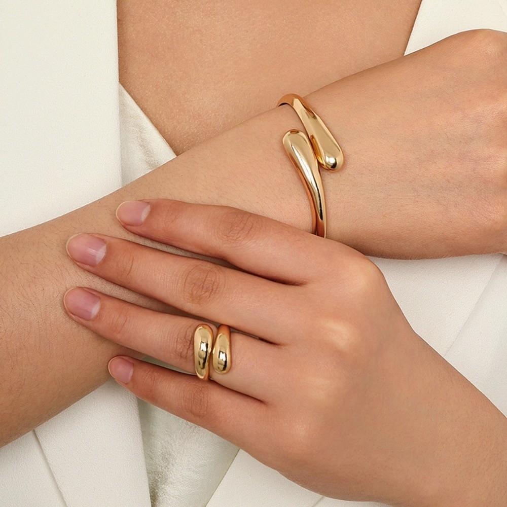 2/3Pcs Punk Open Cuff Bangle Adjustable Rings Party Grunge Jewelry Set  Jewelry Gifts