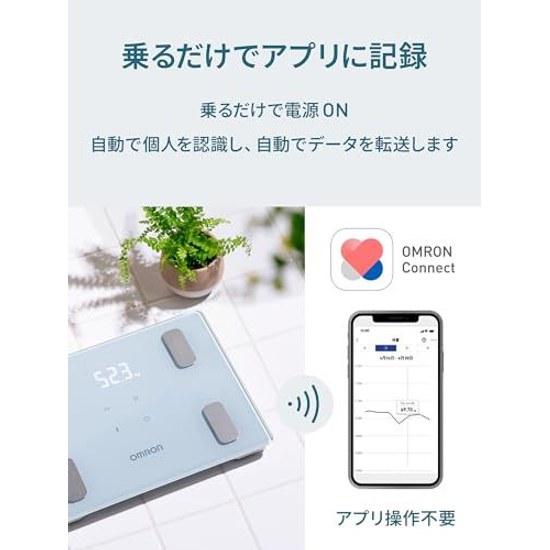 Omron Body Weight Composition Monitor Karada Scan Ice Blue KRD-403T-B Smartphone Link Data Automatic Transfer Recognition Starts Measurement Just On