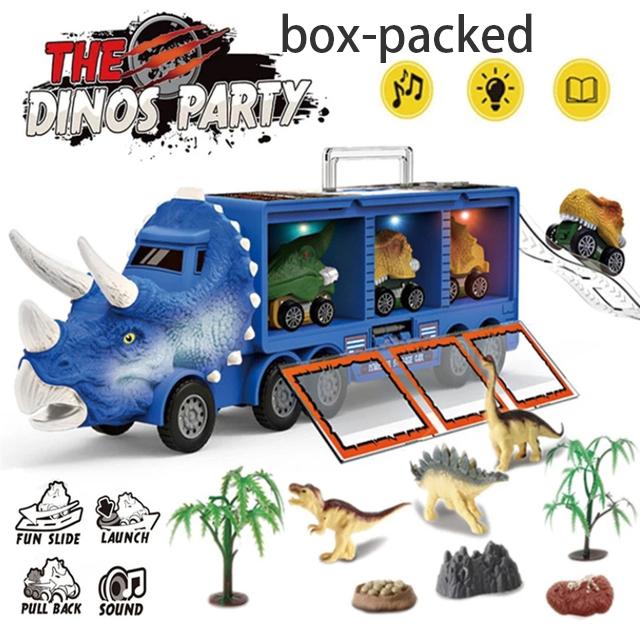 Музыкальное освещение, динозавр, автомобильный транспорт, грузовик, динозавр, автомобиль, контейнер для хранения, модель, детские игрушки для мальчиков, подарок на день рождения