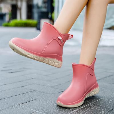 Утепленные резиновые сапоги для женщин, модные, водонепроницаемые, нескользящие, с коротким голенищем, резиновые сапоги для воды, износостойкие, кухонные рабочие резиновые сапоги