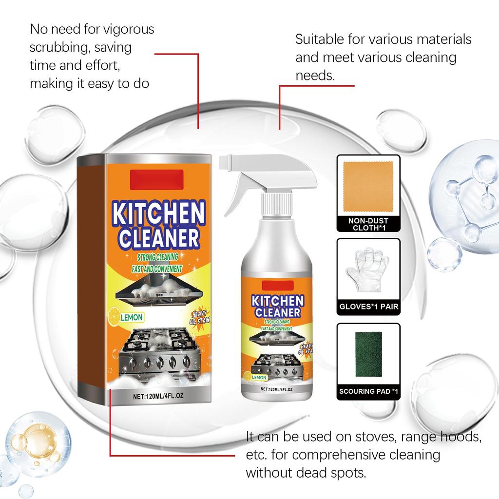 Очиститель для кухонного жира Очиститель для кухонного жира Очиститель для кухонных вытяжек Обезжиривающее средство для тяжелых масел 120 мл