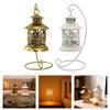 Moroccans Wrought Iron Hanging Candle Lanterns Tealight Holders With Intricate Cutout Pattern For Romantics Home Decors
