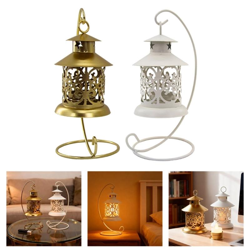 Moroccans Wrought Iron Hanging Candle Lanterns Tealight Holders With Intricate Cutout Pattern For Romantics Home Decors
