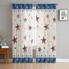Independence Day American Flag Sheer Window Curtains For Living Room Kitchen Children Bedroom Voile Hanging Curtain