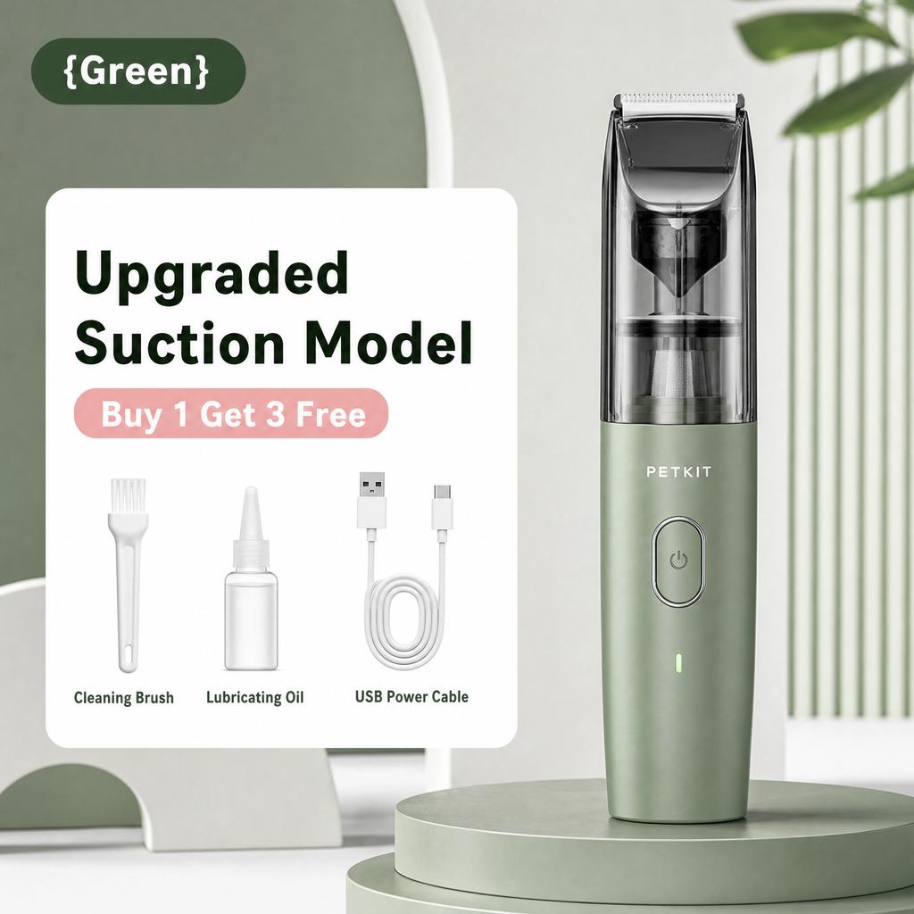 Quiet Automatic Stainless Steel Vacuum Pet Scissors Professional 2-in-1 Dog & Cat Grooming Kit with Integrated Hair Suction