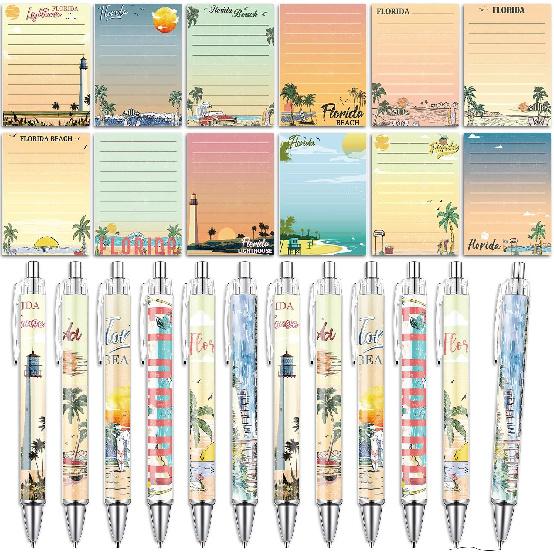 Wxiben Лондоские Стикеры с Ручками - 24 шт. Блокноты для Путешествий по Лондону Англия Шариковые Ручки Оптом Заметки с Британским Флагом Ручка с Черными Чернилами Сувенирные Подарки для