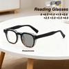 Retro Personalized Square Frame Photochromic Women'S Reading Glasses Outdoor Neutral High Quality Anti Blue Light Glasses
