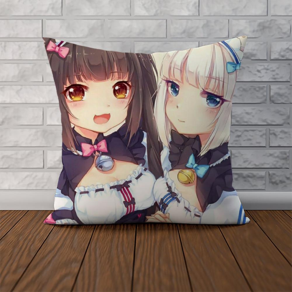 Наволочка NekoPara для Автомобиля Дивана Декоративная Домашняя Двусторонняя Печать Плюшевая Квадратная Подушка-Бросок Чехол