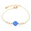 [Q1228] - Designer Bracelet Steel 'Boho' Blue Gold - 40x12 Mm