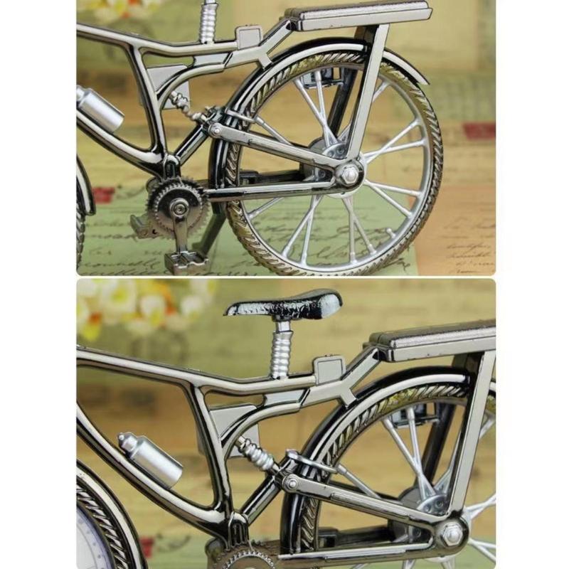 Vintage Arabic Numeral Clock Bicycle Shape Creative Table Alarm Clock Home Bedroom Desktop Decoration Crafts Non-Ticking