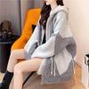 Fake Two-piece Sweater Cardigan Women Loose Lazy Wind Thickened Knitted Jacket Fall and Winter Comfortable Versatile and Fashionable