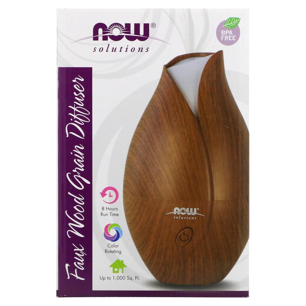 Now Foods Solutions, Ultrasonic Faux Wood Grain Diffuser, 1-Pack
