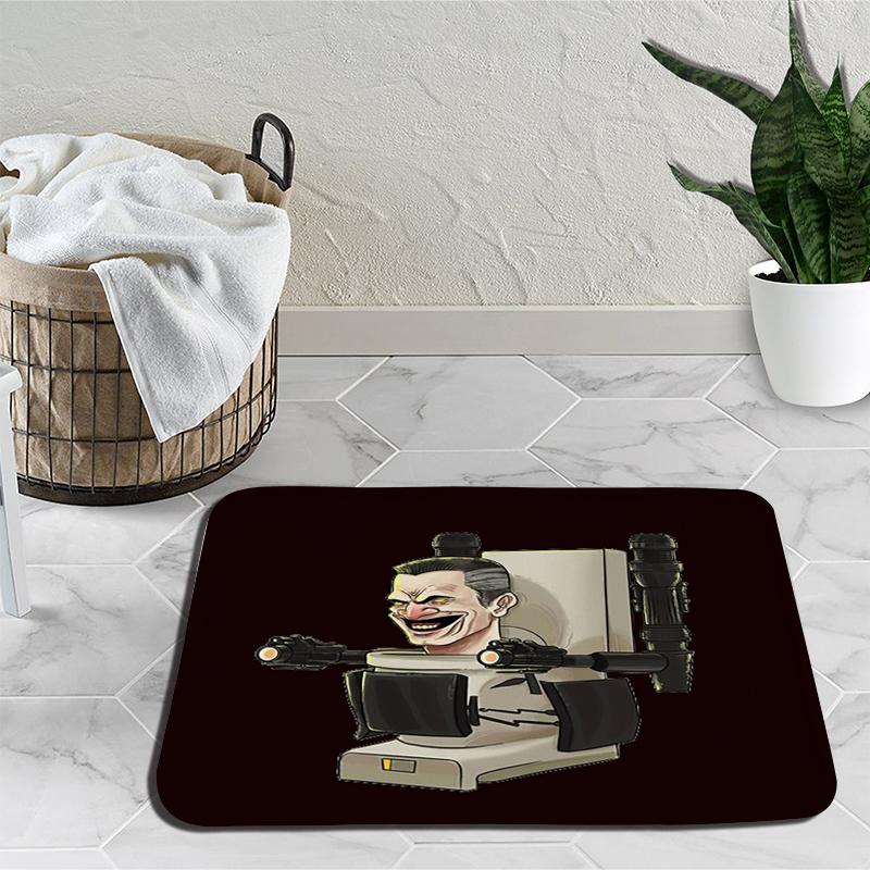 Skibidi Toilet Door Mat Speakerman Camera Man Soft Tufted Bedroom Bedside Carpet Home Decoration Area Rug Cartoon Kitchen Bath Mat