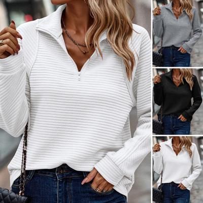 Женская толстовка осень-весна на молнии с воротником-стойкой, длинные рукава, однотонная, в стиле пэчворк, свободная