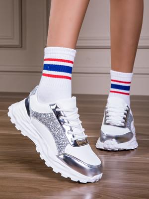 Женские спортивные туфли на толстой подошве, дышащие, с круглым носком, повседневные спортивные туфли, большого размера, на шнуровке